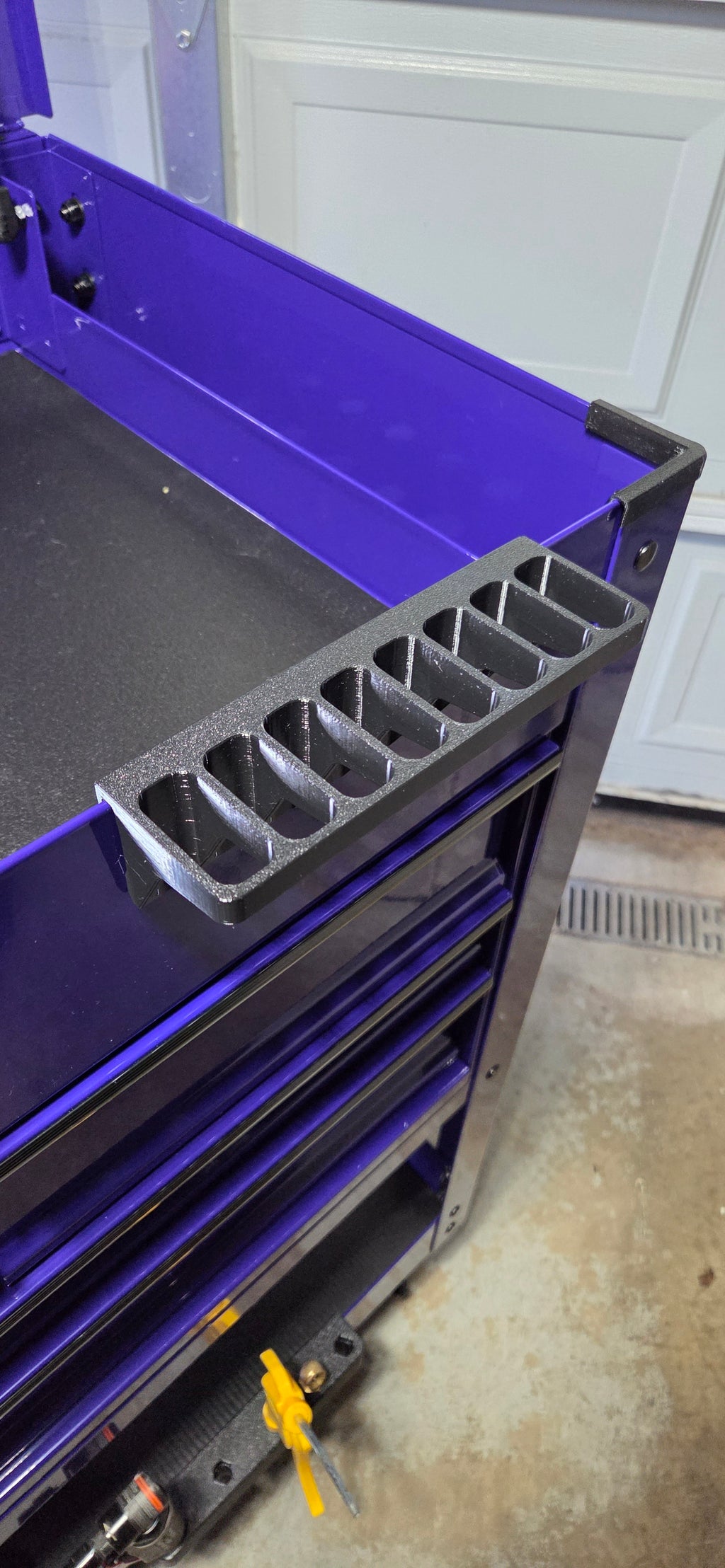 Tool Cart Plier Holder ClipOn Organizer for Pliers space Printed in Black PETG for durability strength and longlasting use in