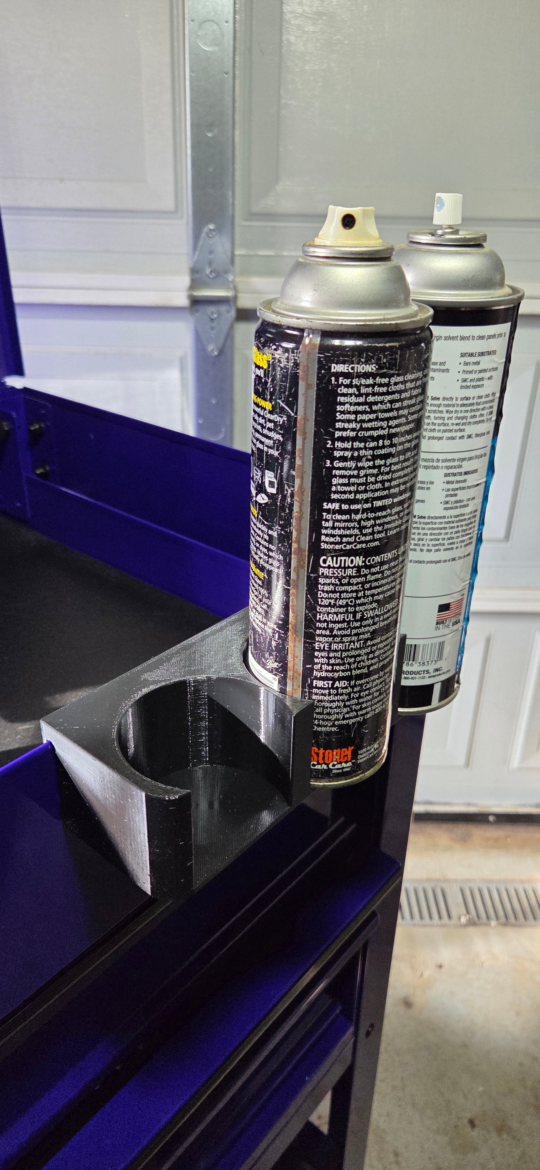 Tool Cart Can Holder | Clip-On Organizer for 3 Aerosol Cans | Fits Most Tool Carts