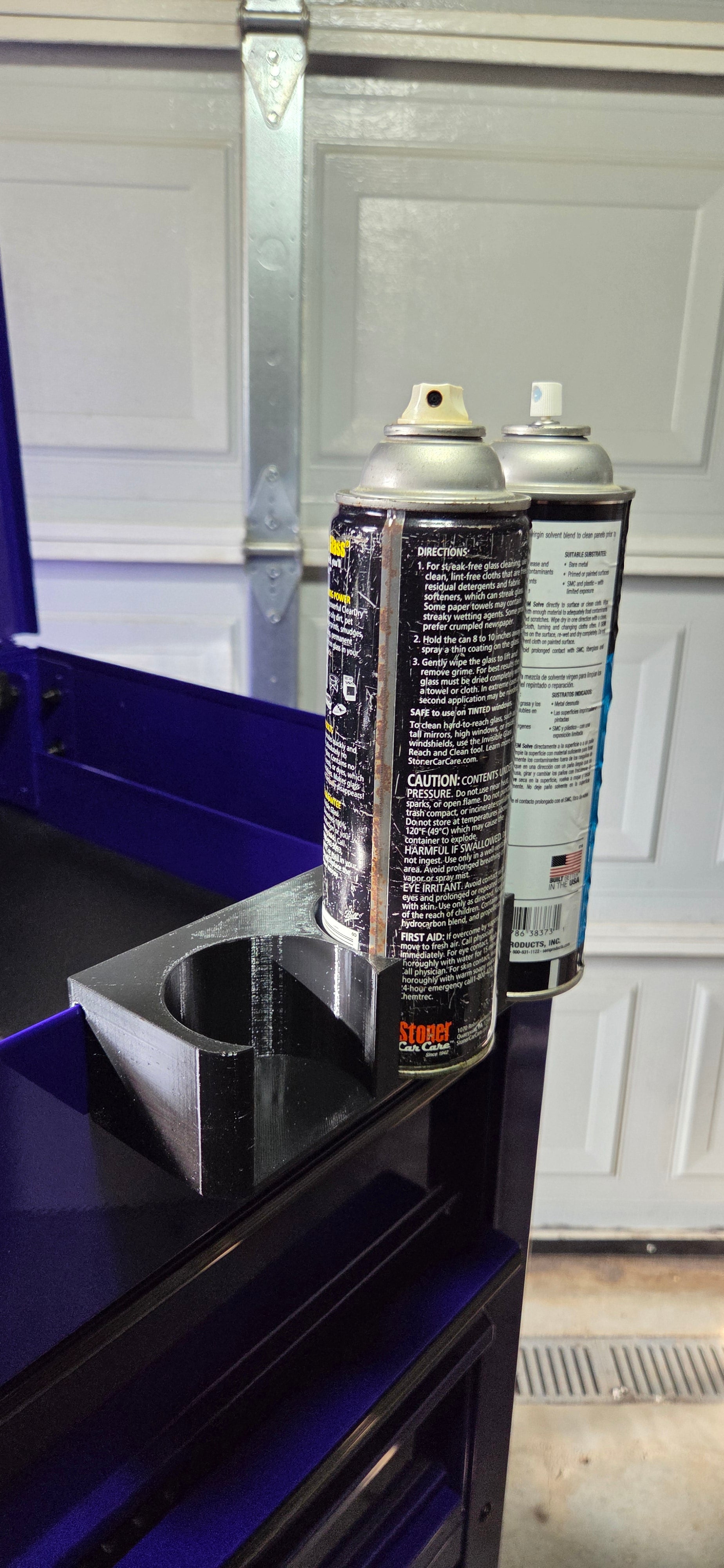 Tool Cart Can Holder | Clip-On Organizer for 3 Aerosol Cans | Fits Most Tool Carts