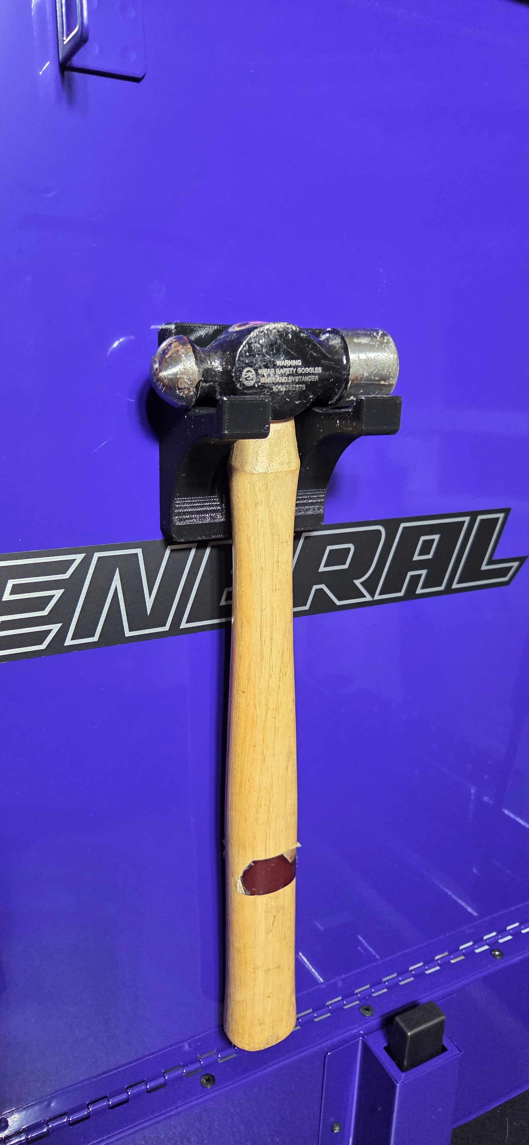 Tool Cart Hammer Holder Clips On or Magnetic Black PETG Organizer for strength and durability under everyday shop conditions