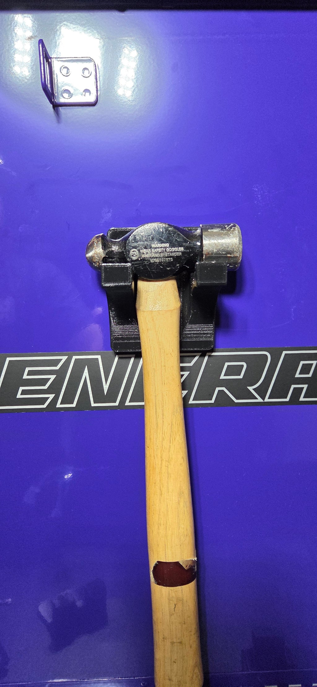 Tool Cart Hammer Holder Clips On or Magnetic Black PETG Organizer shop use mechanics or garage organization Printed in Black PETG