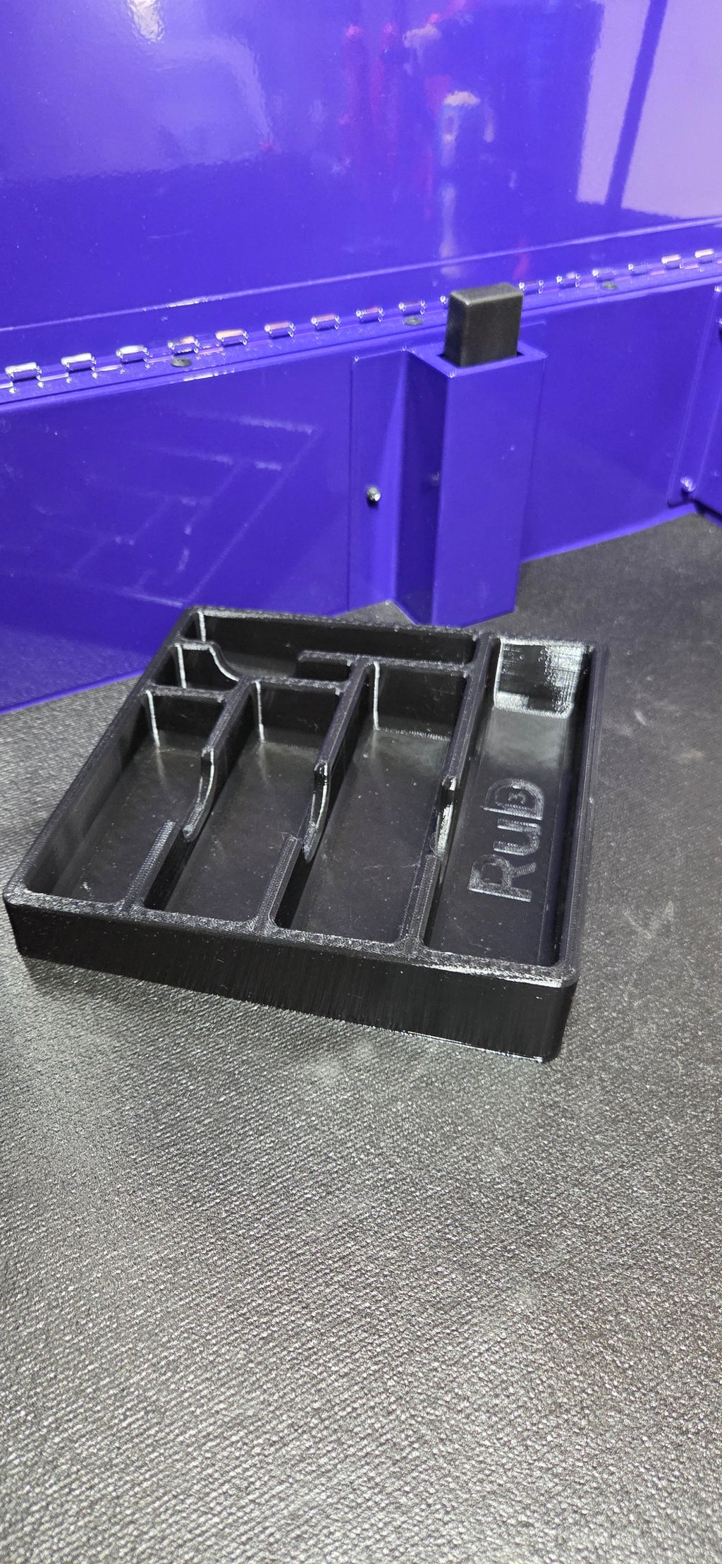 Drill Bit Tray Compartment Drawer Organizer Black PETG bits Printed in Black PETG for heat and chemical resistance it drops into