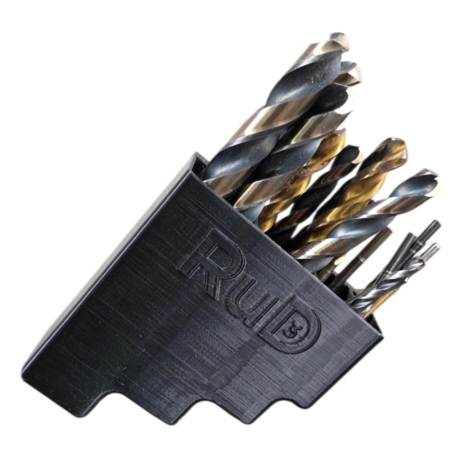 Tool Cart Drill Bit Holder: 4-Slot Magnetic Holder