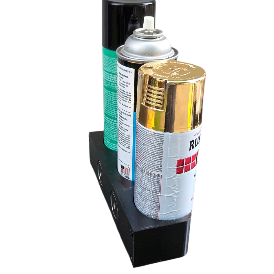 Tool Cart Can Holder | Clip-On or Magnetic Organizer for 3 Aerosol Cans