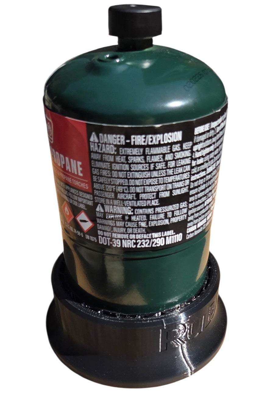 16 oz Propane Bottle Base Stabilizer – Wide 5.5" Stand with Flexible Fit Insert