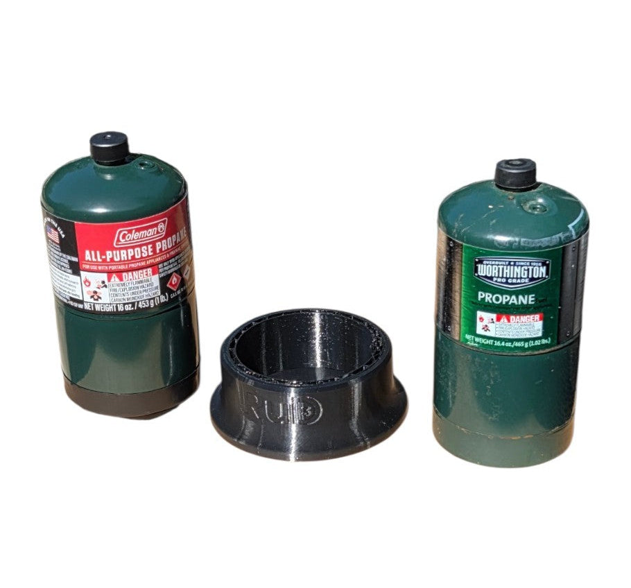 16 oz Propane Bottle Base Stabilizer – Wide 5.5" Stand with Flexible Fit Insert
