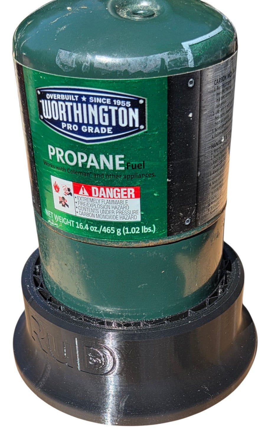16 oz Propane Bottle Base Stabilizer – Wide 5.5" Stand with Flexible Fit Insert
