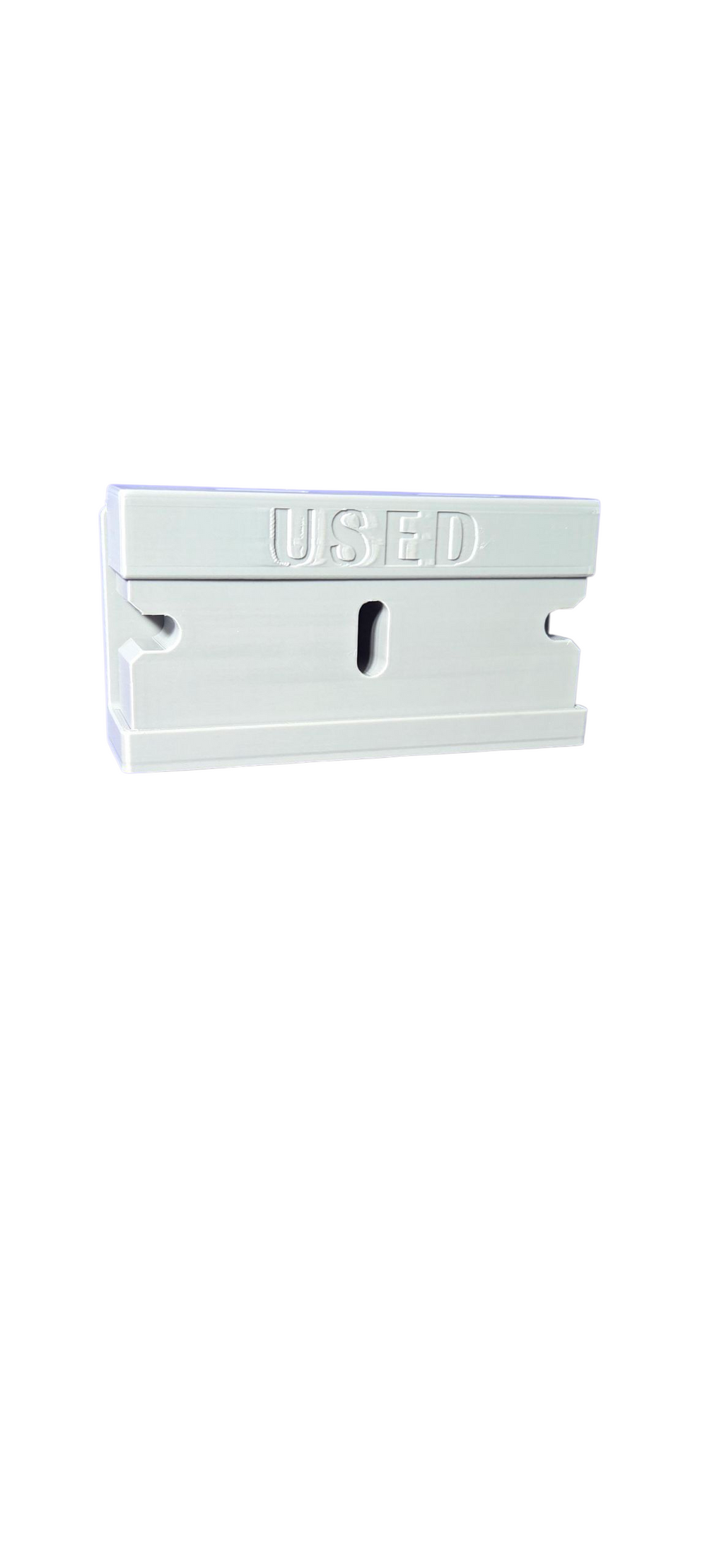 Used Razor Blade Disposal Box D Printed Safety Container Lid Options in Gray PLA designed for everyday indoor use Perfect For