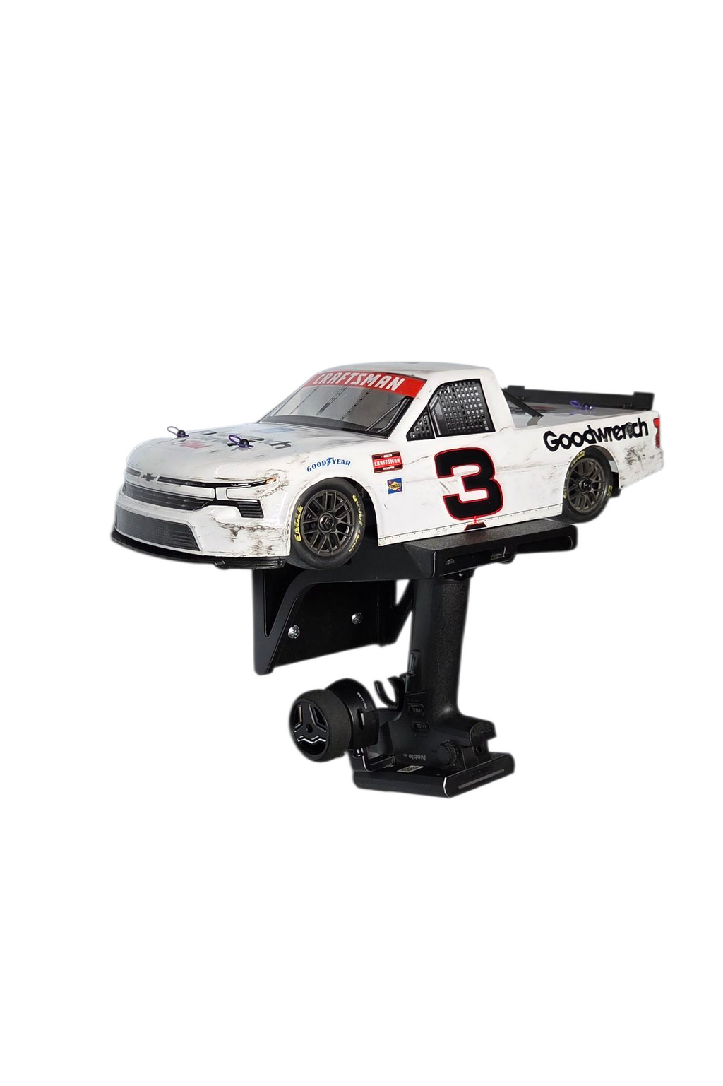 RC Wall Shelf Scale Car Holder with Dovetail Controller Mount Store your RC car and controller cleanly on the wall This RC wall