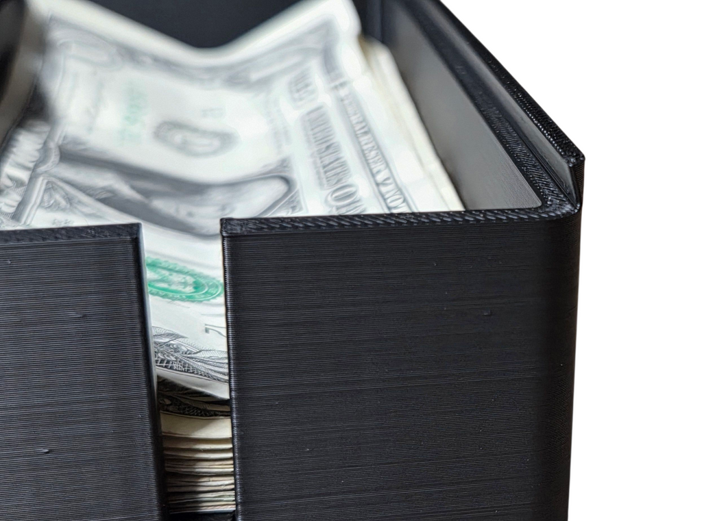 Cash Box SlideTop Money Holder for USD it makes a perfect modern piggy bank cash organizer or desk accessory for savings and tip