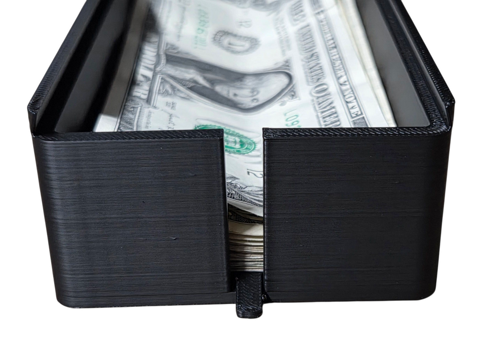 Cash Box SlideTop Money Holder for USD easily grab your money when needed Sized for USD bills it makes a perfect modern piggy