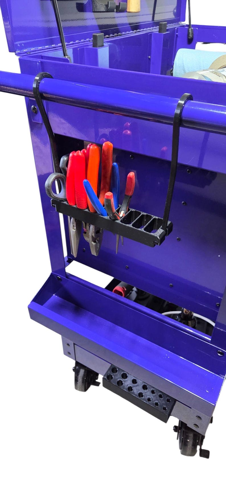 Toolbox Hanging Plier Rack Modular Hook System Pliers Add secure plier storage to your hanging toolbox system This plier rack is