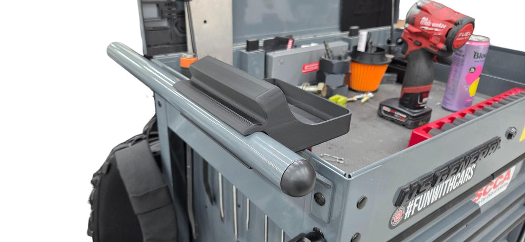 Tool Cart Handle Organizer ClipOn Tray Small for minimal setups Large for maximum storage RaceShop Tested Designed by a