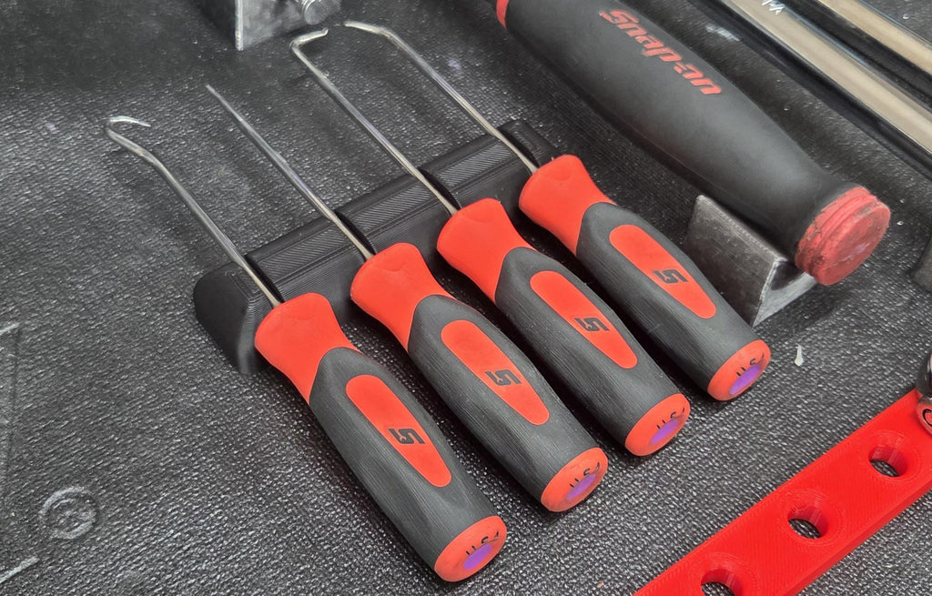 D Printed Pick Tool Holder Magnetic Black PLA Organizer Piece Set D printed pick holder is designed to store a standard piece