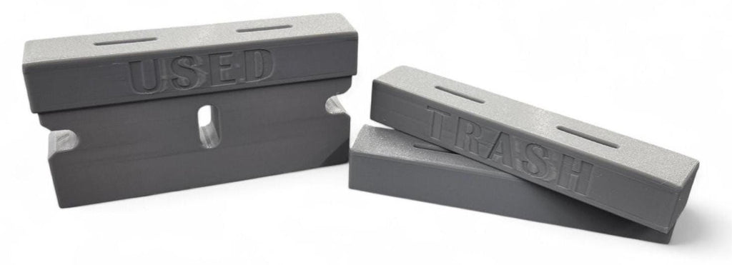 Used Razor Blade Disposal Box D Printed Safety Container Lid Options for the bathroom barbershop or workshop it provides a safe