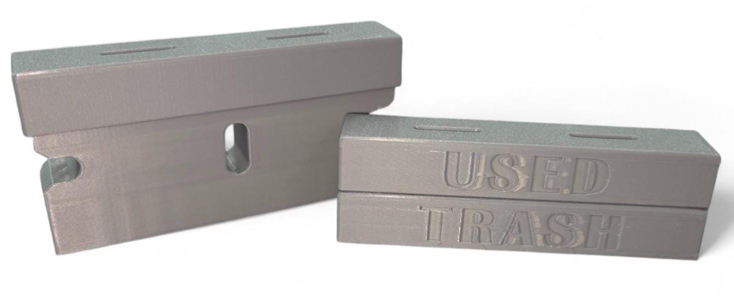 Used Razor Blade Disposal Box D Printed Safety Container Lid Options Can be emptied and reused over and over Material Printed in