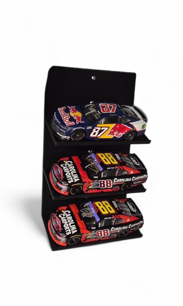Diecast Wall Shelf Modular Display Rack One Car Per Shelf Display your NASCAR collection with style and organization This D