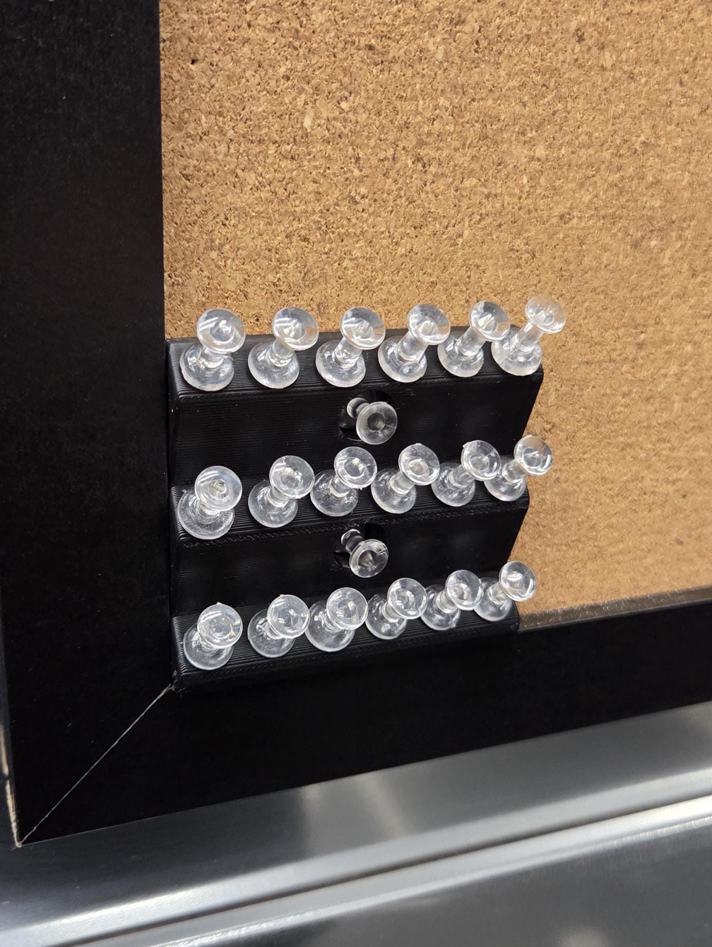 Thumbtack Rack D Printed Cork Board Organizer Holds Thumbtacks just two standard thumbtacks giving you a tidy and accessible way