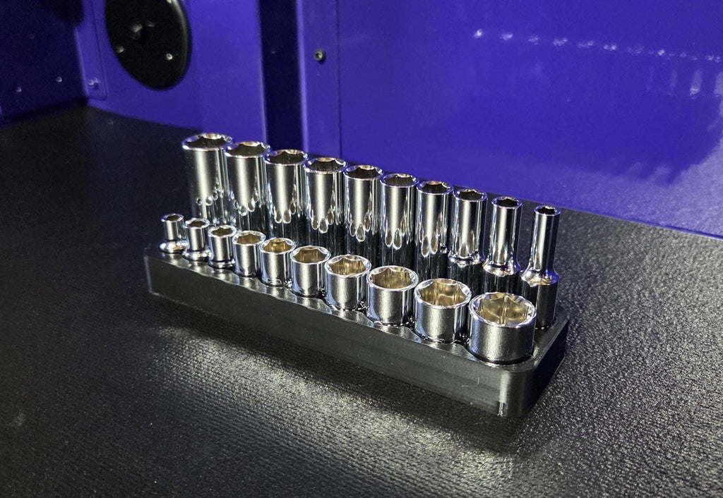 Socket Holder for Quinn Metric Socket Sets Shallow Deep Set Tray in one tray With no size labels the sockets fit closer together