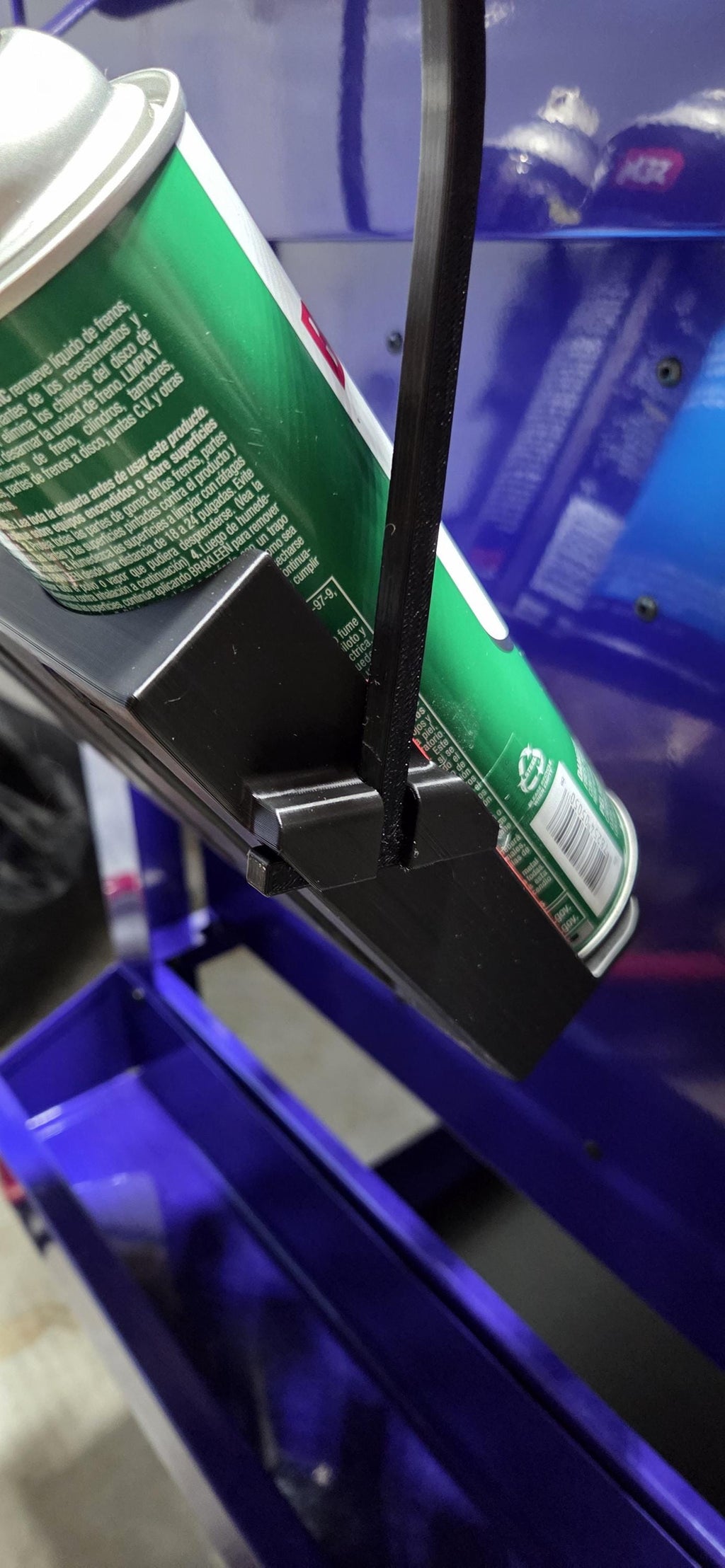 Toolbox Hanging Can Holder Fits Common Round Tool Cart Handles Can Organizer onto the round handles found on US General toolboxes