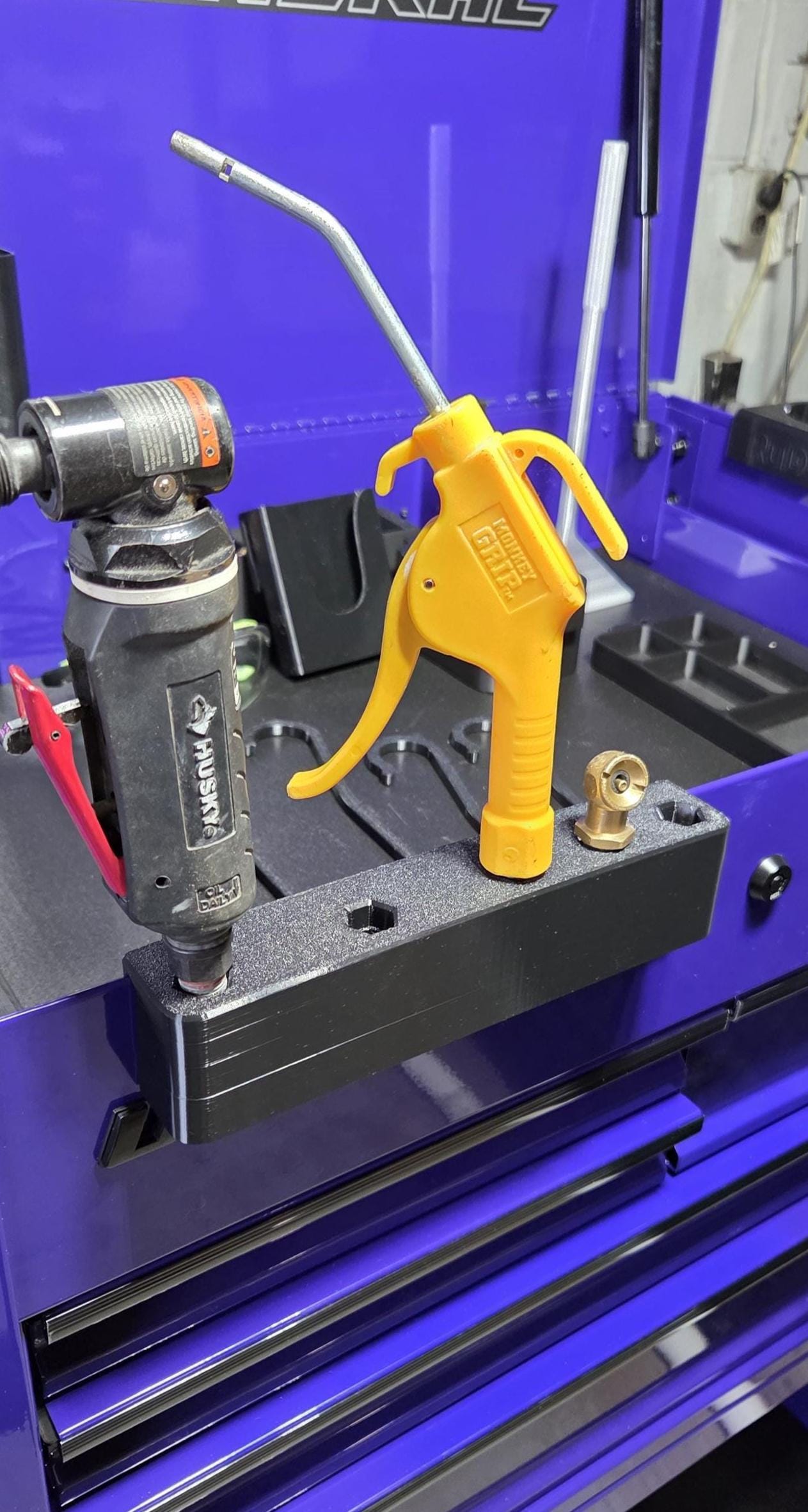 Tool Cart Air Tool Holder | Clip-On Organizer for 5 Pneumatic Tools