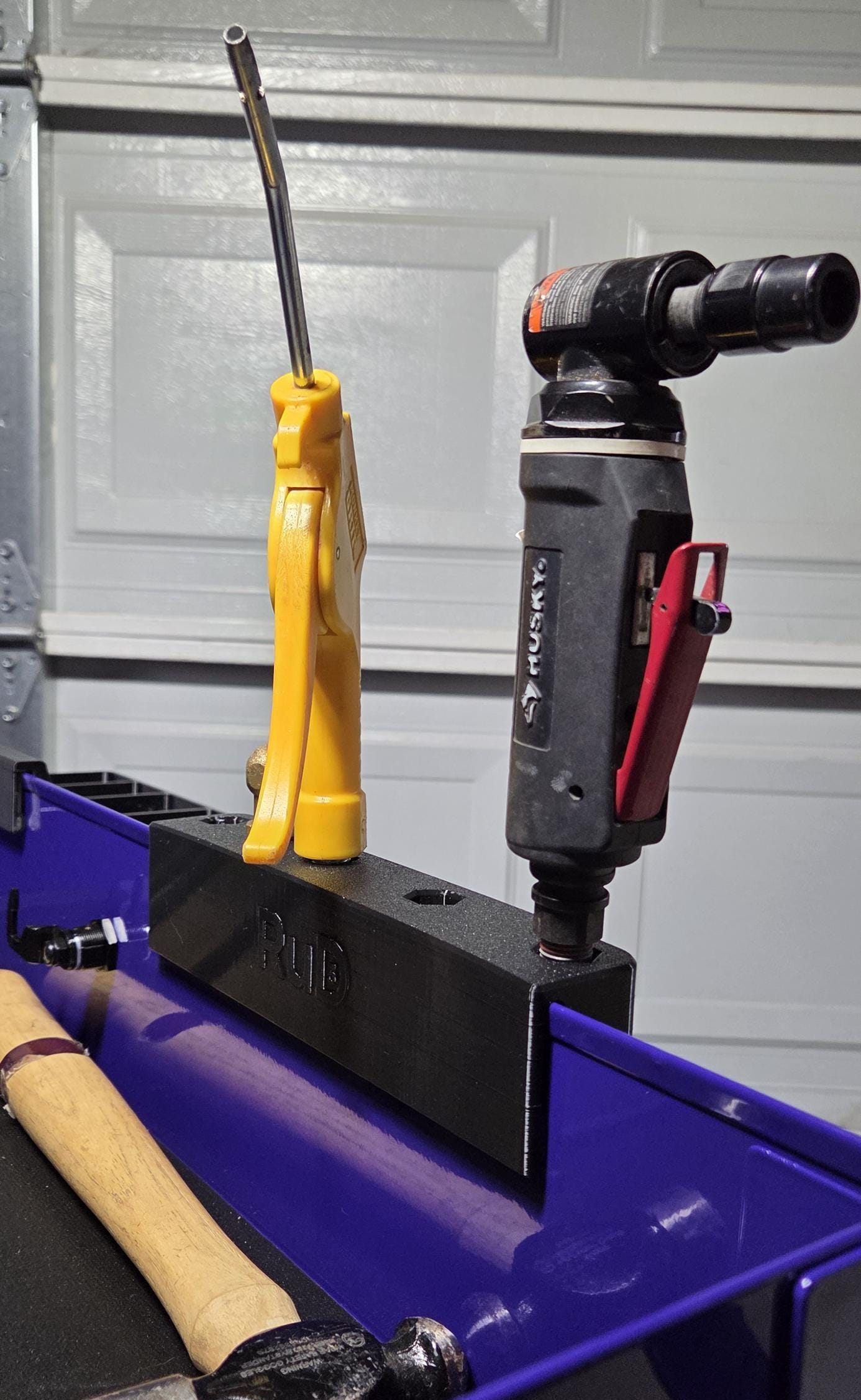 Tool Cart Air Tool Holder | Clip-On Organizer for 5 Pneumatic Tools