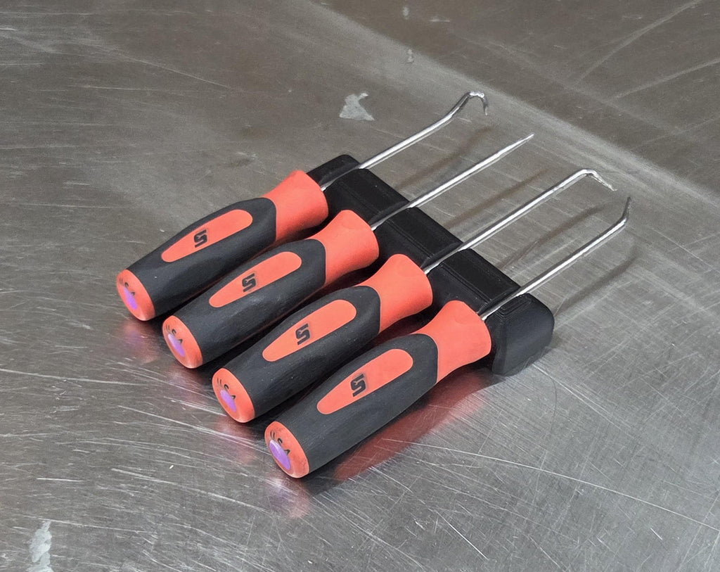 D Printed Pick Tool Holder Magnetic Black PLA Organizer Piece Set toolbox tool cart or any steel surface Strong compact and