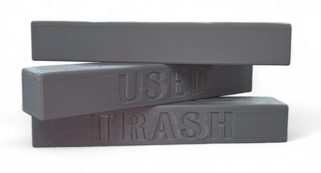 Used Razor Blade Disposal Box D Printed Safety Container Lid Options on a counter shelf or in a drawer Reusable LongLasting Can