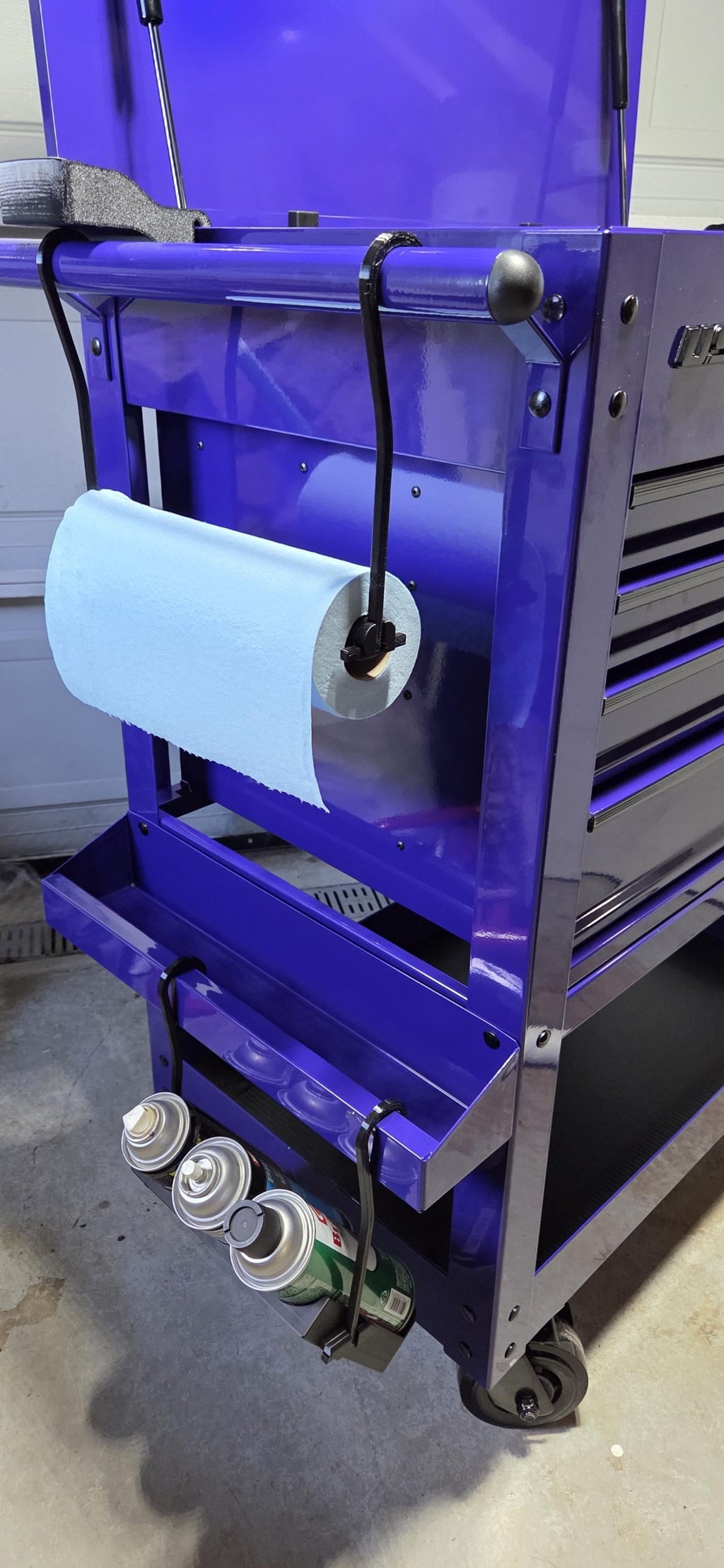 Toolbox Hanging Paper Towel Holder Clips Onto Round Handles Shop or Garage Organizer Keep paper towels within reach without