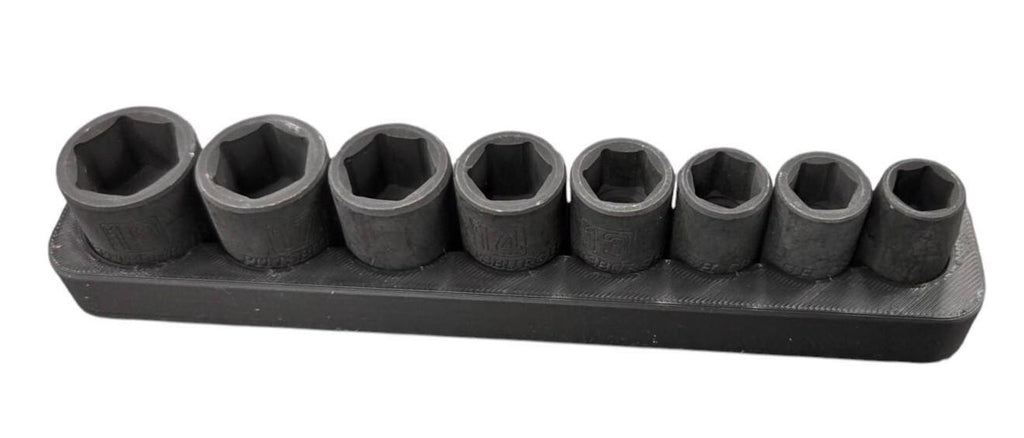 Socket Organizer for Pittsburgh Metric Shallow Impact Set SpaceSaving Tray D printed socket tray is designed for the Pittsburgh
