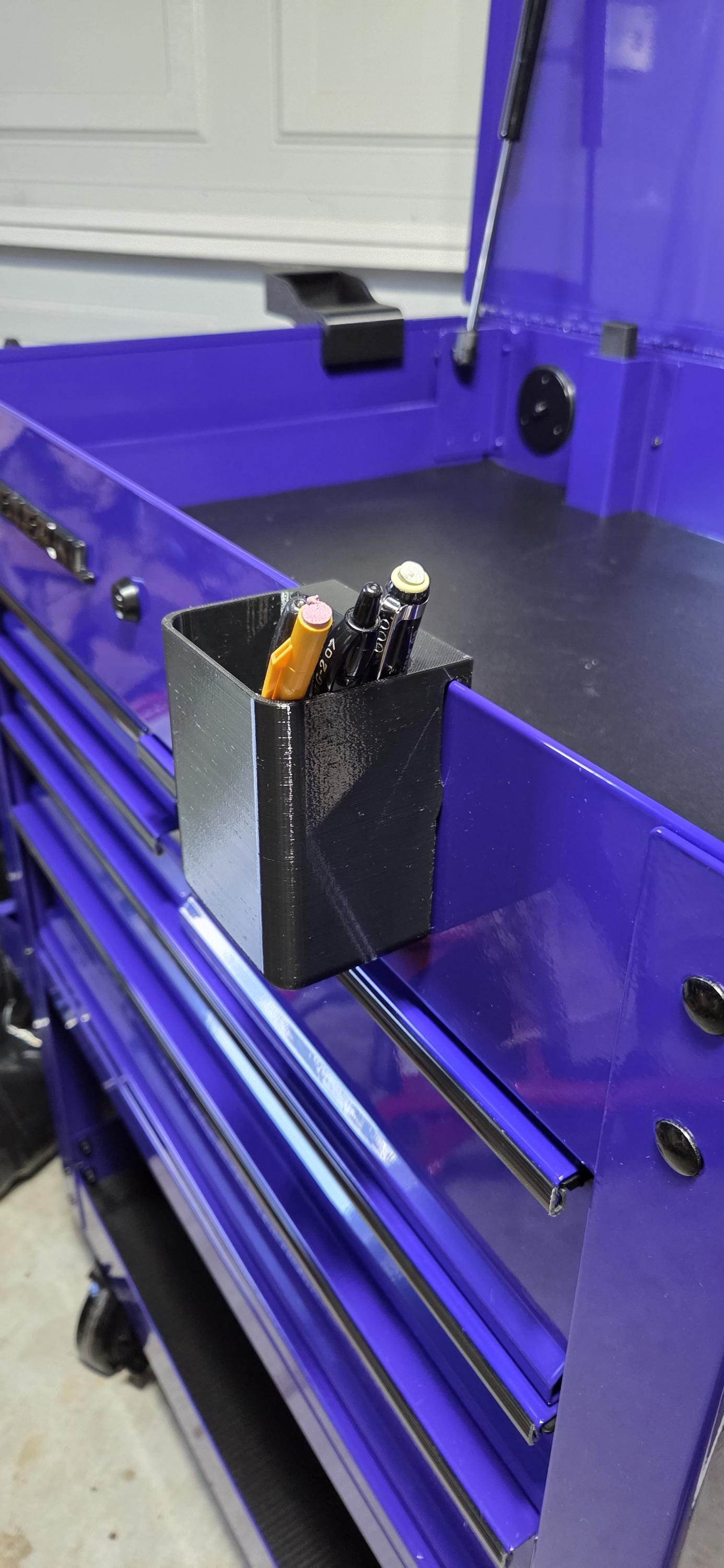 Tool Cart Pen Holder ClipOn or Magnetic Mount Options Garage Organizer Clips securely to the edge of tool carts fits US General