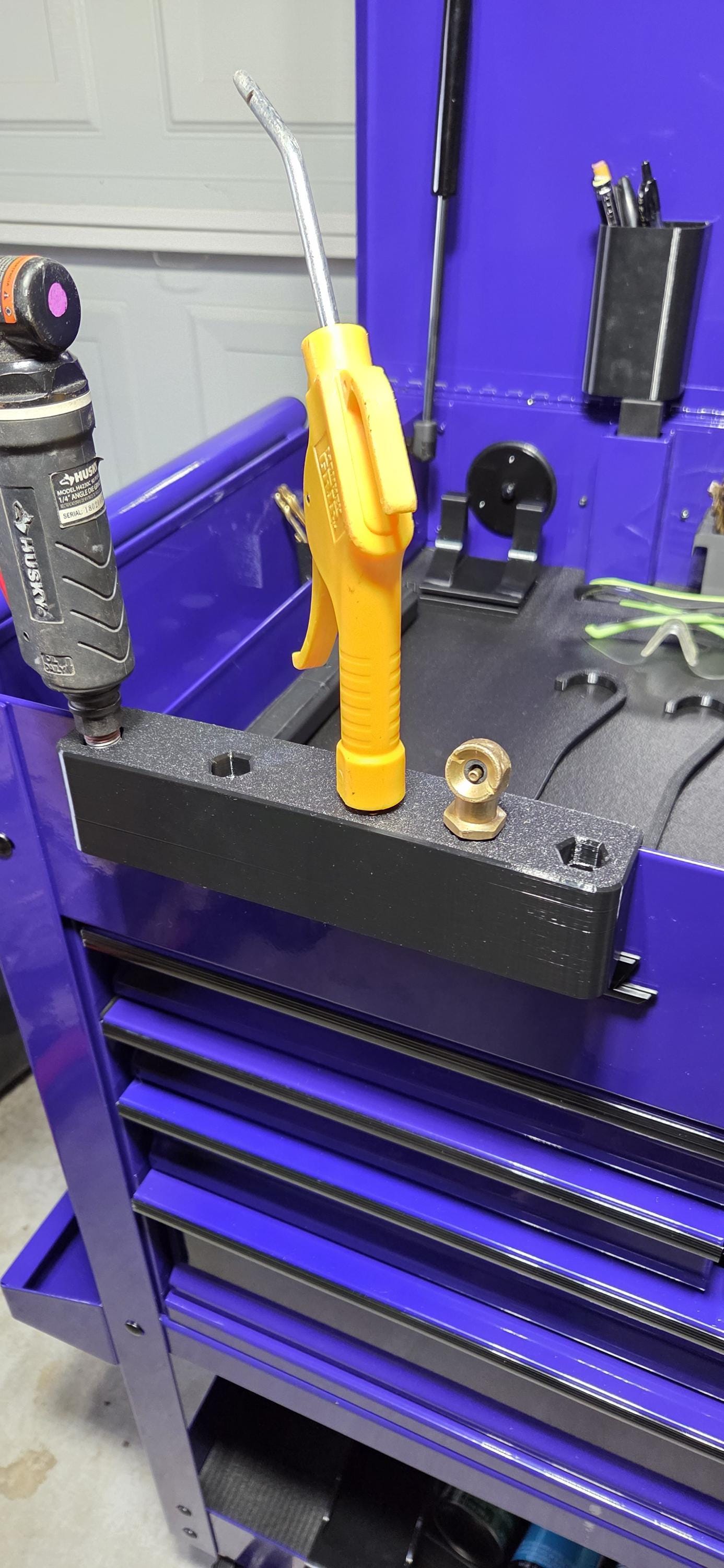 Tool Cart Air Tool Holder | Clip-On Organizer for 5 Pneumatic Tools