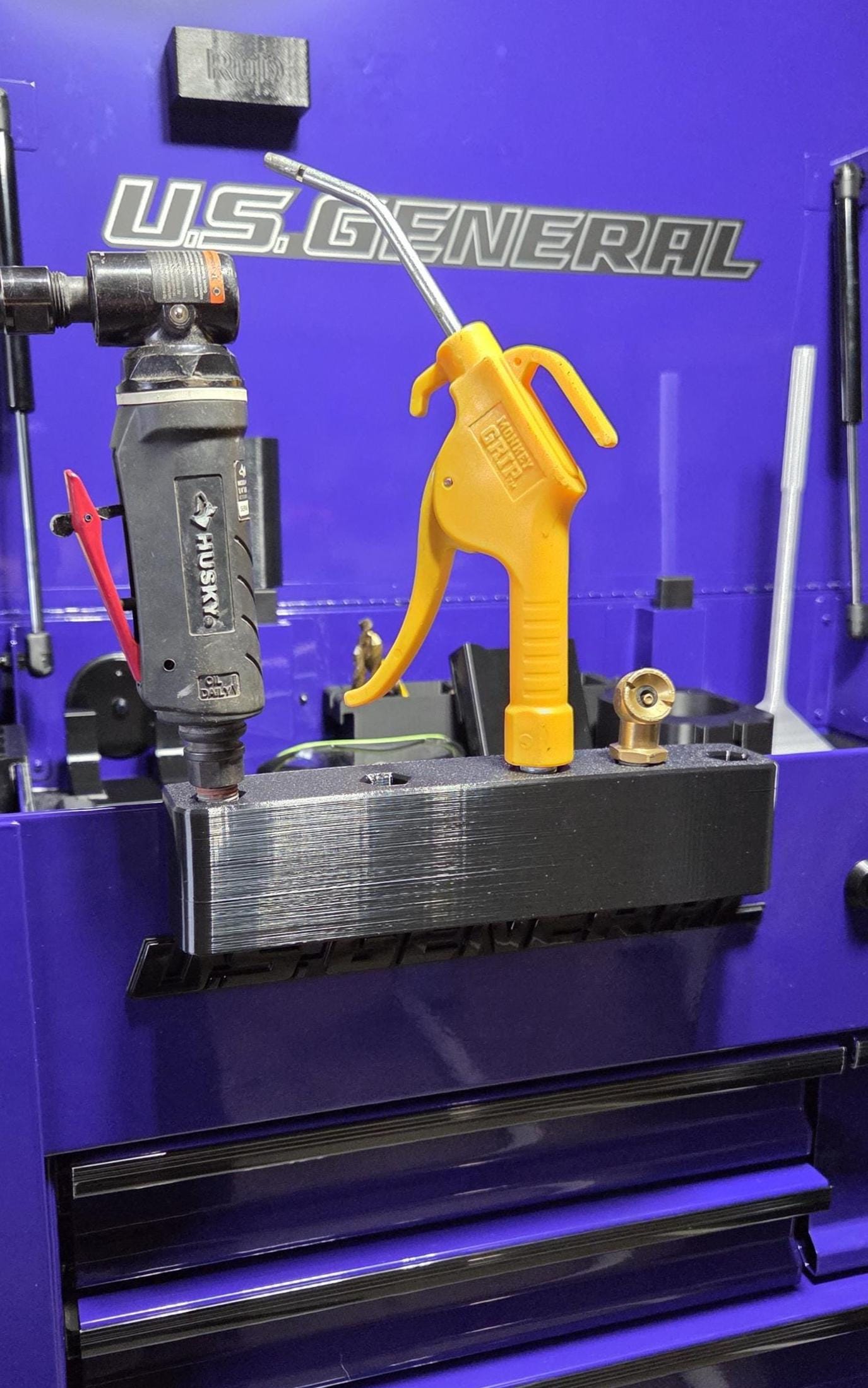 Tool Cart Air Tool Holder | Clip-On Organizer for 5 Pneumatic Tools