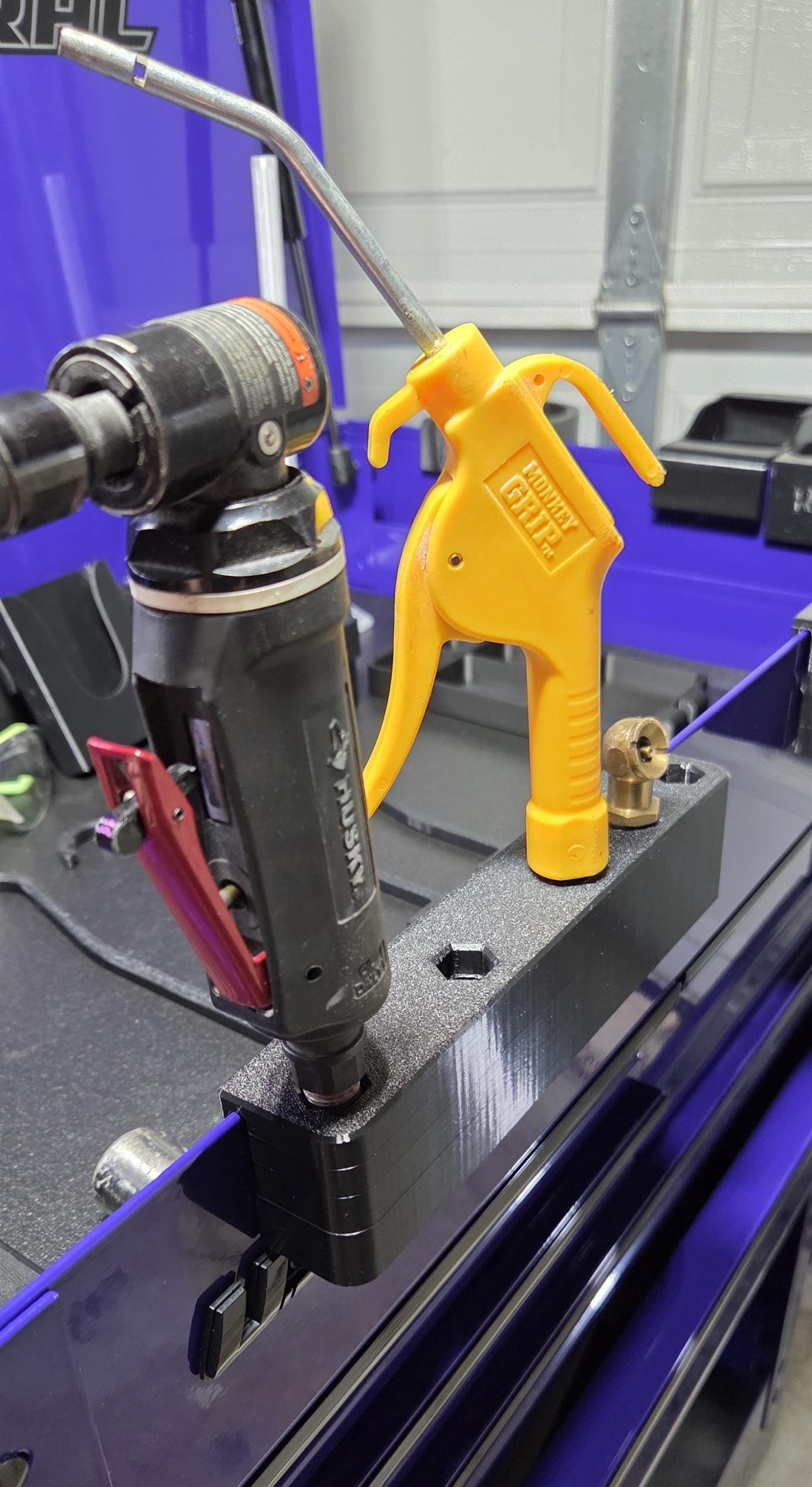 Tool Cart Air Tool Holder | Clip-On Organizer for 5 Pneumatic Tools