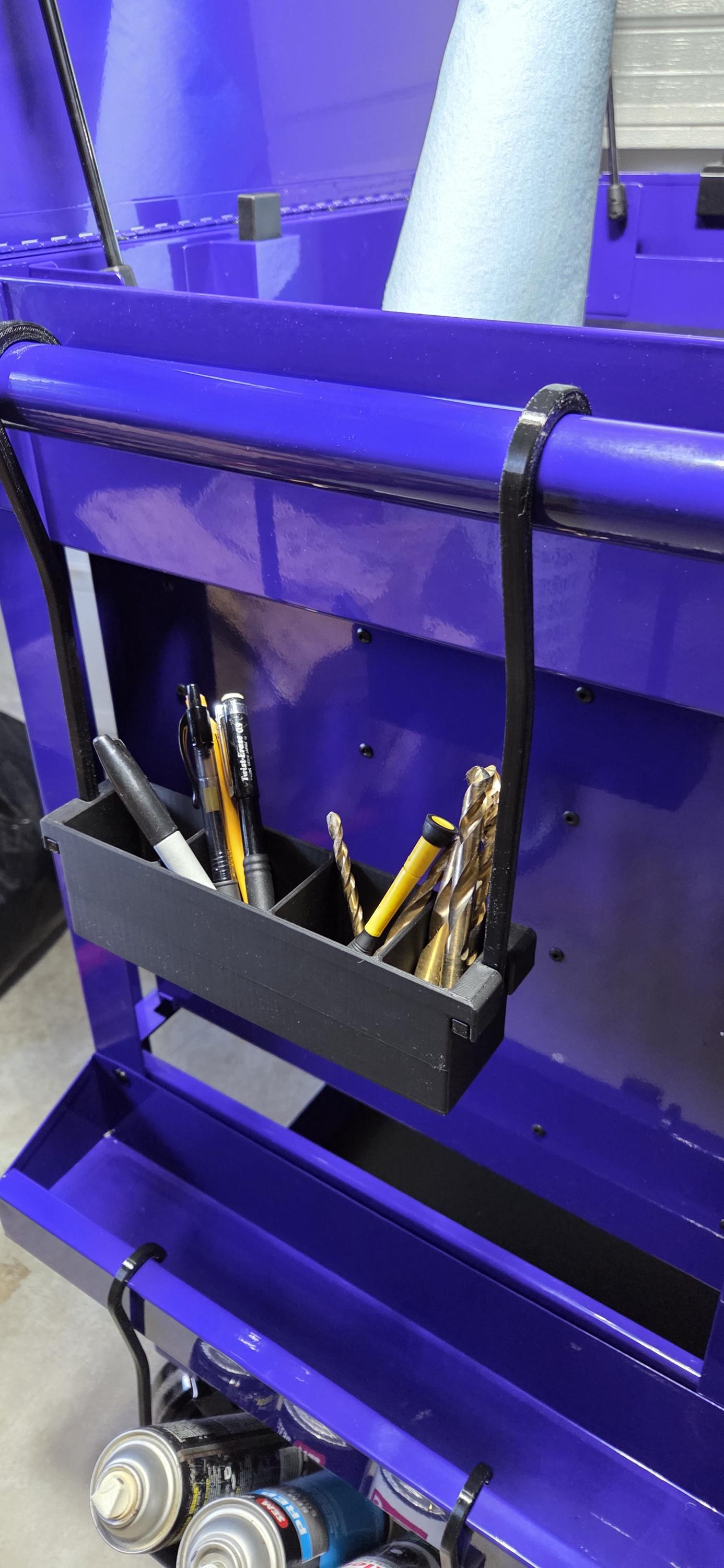 Toolbox Hanging SemiDeep Organizer Modular ClipOn Tray for Picks Pens and Drill Bits Add versatile storage to your hanging