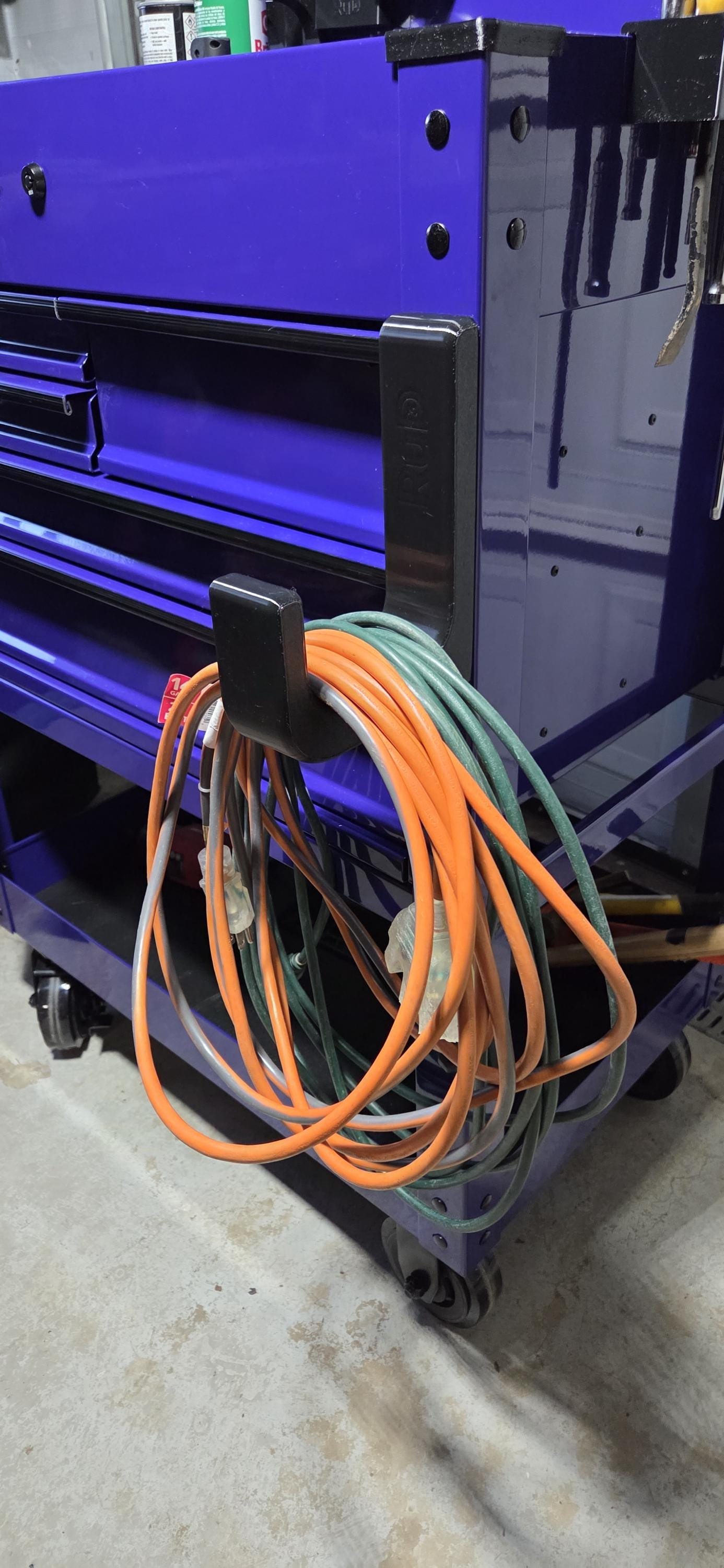 Heavy-Duty Magnetic Hook | Strong Neodymium Mount for Air Hoses & Extension Cords | Black PETG