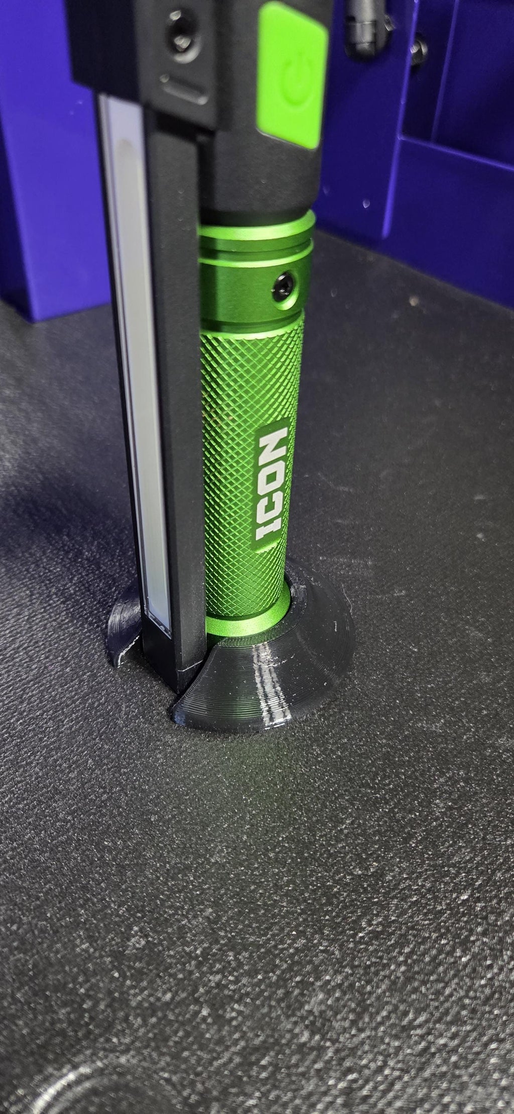 Snug Fit Base For Icon LED Work Light Use On NonMagnetic Surfaces Snug fit base that slips onto the ICON LED work light Give you