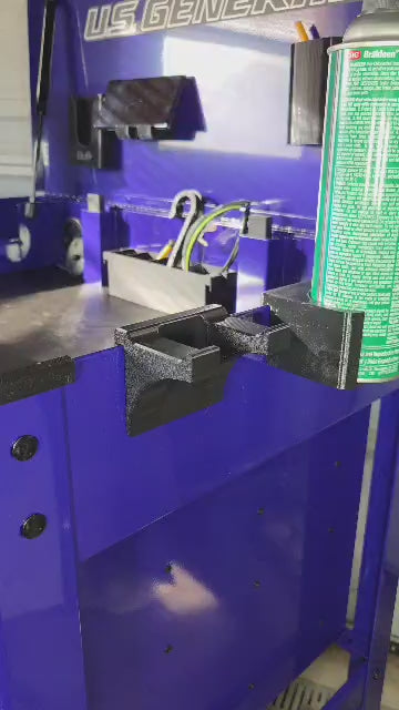 Tool Cart Hammer Holder | Clips On or Magnetic | Black PETG Organizer